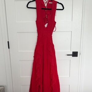 Abercrombie & Fitch Vibrant Red Maxi Dress